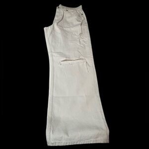 ARIZONA JEAN CO. HI-RISE WIDE LEG RIPPED DISTRESSED WHITE CASUAL JEANS SZ 15 J